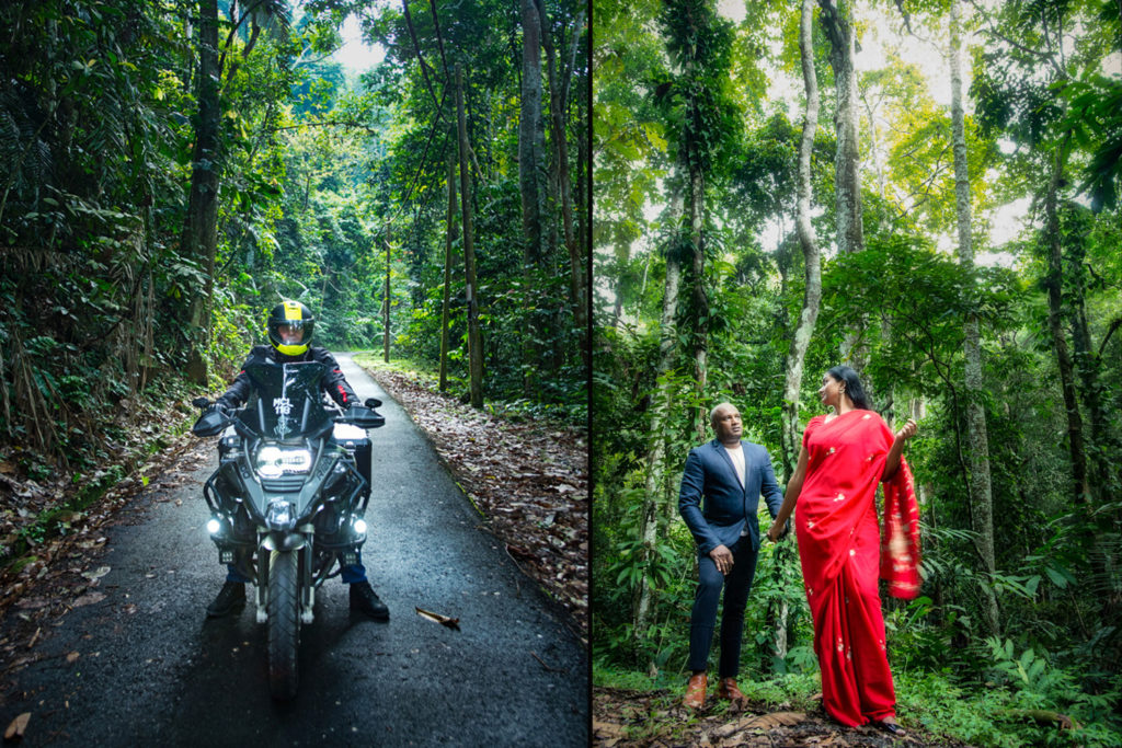 A combo of single and couples posing for a pre-wedding jungle portrait photography session at Spyder Hill.